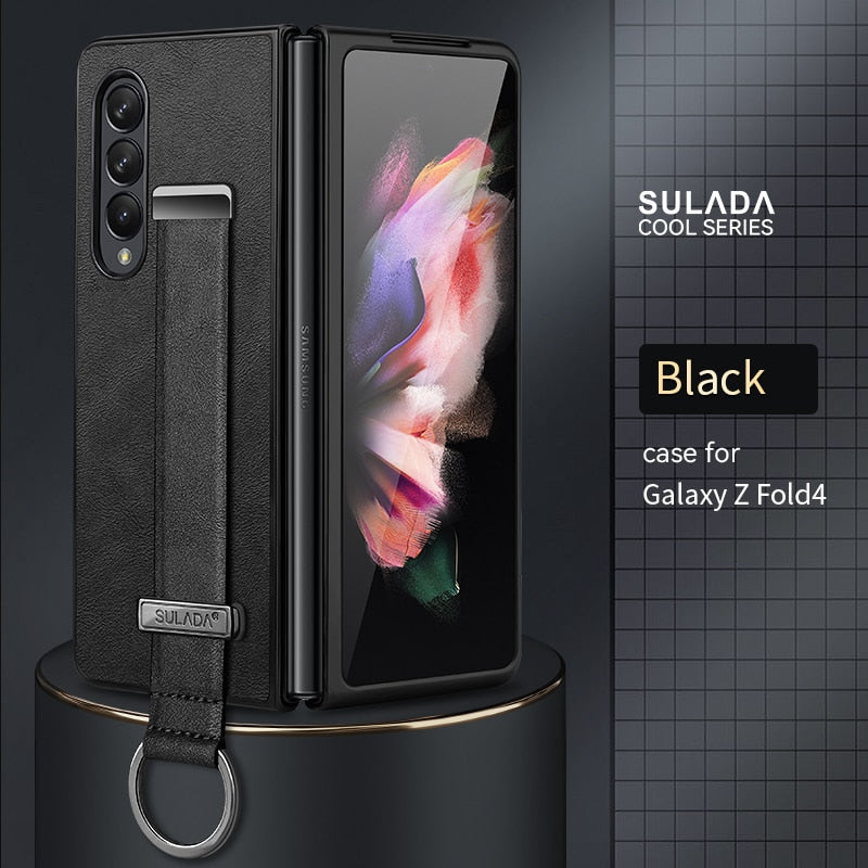 Leather Cover with Portable Wristband For Samsung Galaxy Z Fold - Premium Mobile Phone Cases from Dressmycell.com - Just $25! Shop now at Dressmycell.com Leather Cover with Portable Wristband For Samsung Galaxy Z Fold - Premium Mobile Phone Cases from Dressmycell.com - Just $25! Shop now at Dressmycell.com